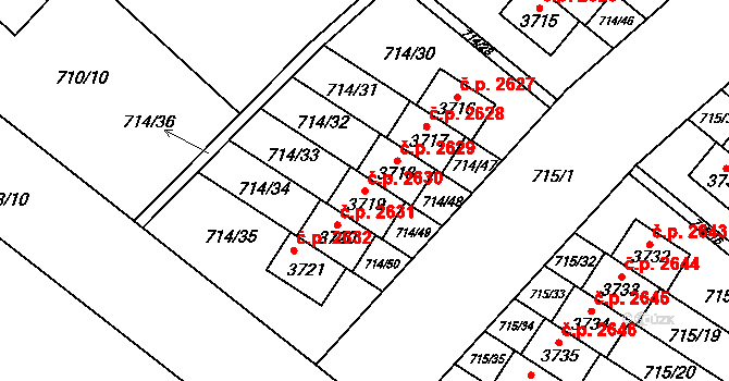 Brandýs nad Labem 2630, Brandýs nad Labem-Stará Boleslav na parcele st. 3719 v KÚ Brandýs nad Labem, Katastrální mapa