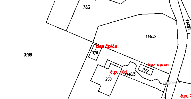Lánov 101207280 na parcele st. 378 v KÚ Horní Lánov, Katastrální mapa