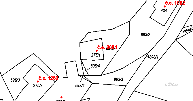 Janov nad Nisou 2004 na parcele st. 275/1 v KÚ Janov nad Nisou, Katastrální mapa