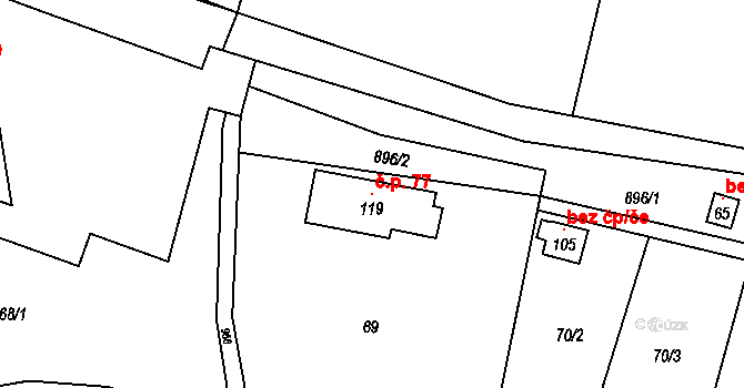 Křemačov 77, Mohelnice na parcele st. 119 v KÚ Křemačov, Katastrální mapa