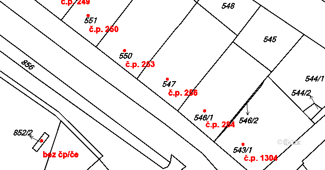 Svatobořice 256, Svatobořice-Mistřín na parcele st. 547 v KÚ Svatobořice, Katastrální mapa