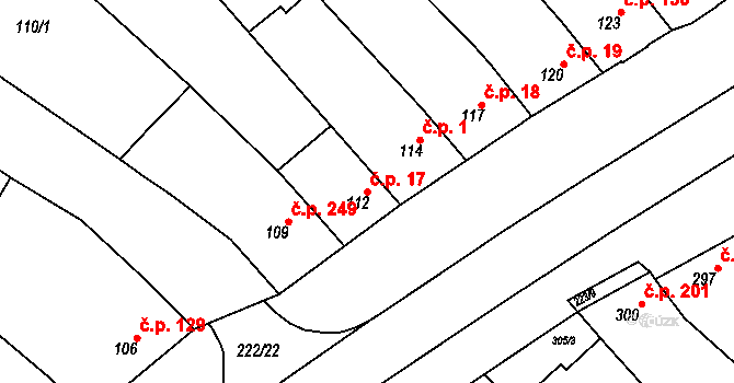 Zarazice 17, Veselí nad Moravou na parcele st. 112 v KÚ Zarazice, Katastrální mapa