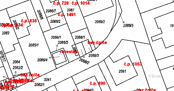 Praha 4 147037280 na parcele st. 2088/3 v KÚ Michle, Katastrální mapa