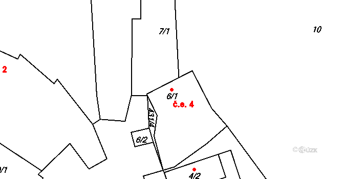 Humpolec 4, Sušice na parcele st. 6/1 v KÚ Humpolec u Sušice, Katastrální mapa