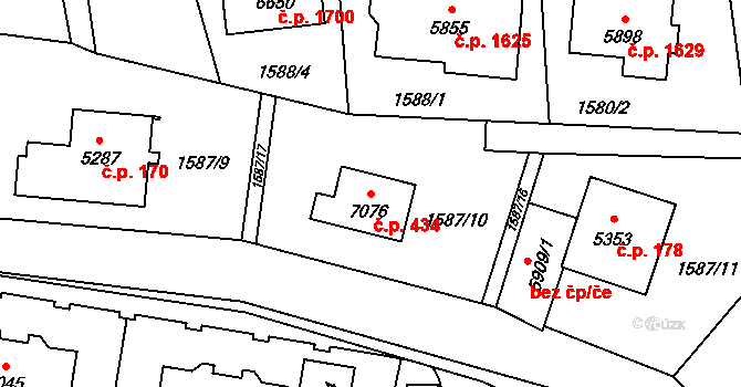 Beroun-Město 434, Beroun na parcele st. 7076 v KÚ Beroun, Katastrální mapa