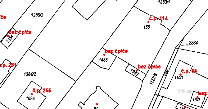 Čerčany 39336280 na parcele st. 1488 v KÚ Čerčany, Katastrální mapa