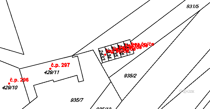 Choceň 42419280 na parcele st. 2433 v KÚ Choceň, Katastrální mapa