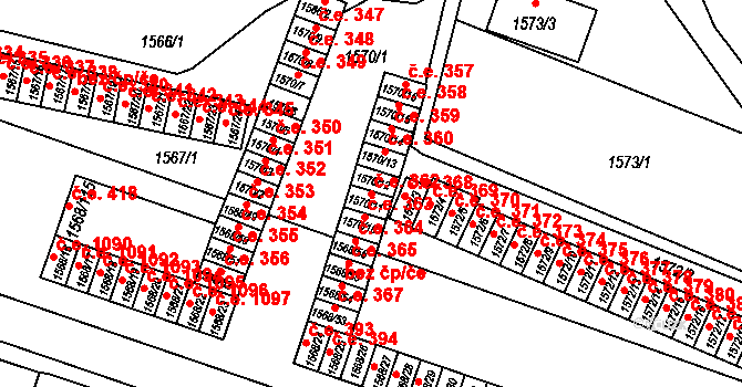 Velké Meziříčí 43432280 na parcele st. 1570/11 v KÚ Velké Meziříčí, Katastrální mapa