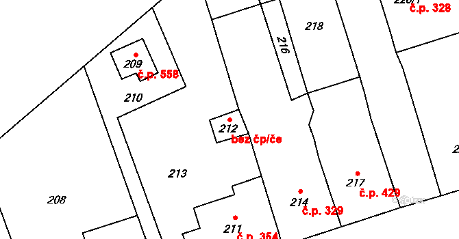 Moravský Beroun 43617280 na parcele st. 212 v KÚ Moravský Beroun, Katastrální mapa