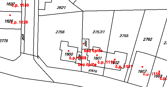 Opava 45538280 na parcele st. 2050 v KÚ Kateřinky u Opavy, Katastrální mapa