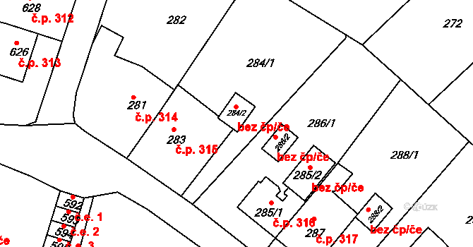 Klášterec nad Ohří 77650280 na parcele st. 284/2 v KÚ Miřetice u Klášterce nad Ohří, Katastrální mapa