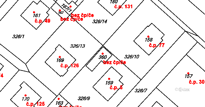 Konětopy 95690280 na parcele st. 360 v KÚ Konětopy, Katastrální mapa