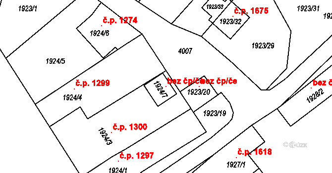 Holešov 101745281 na parcele st. 1924/7 v KÚ Holešov, Katastrální mapa