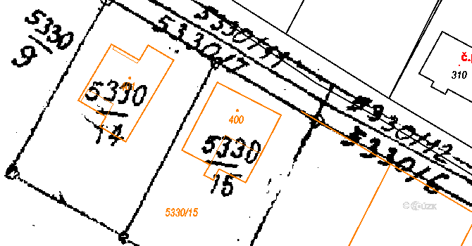 Jamolice 246 na parcele st. 400 v KÚ Jamolice, Katastrální mapa