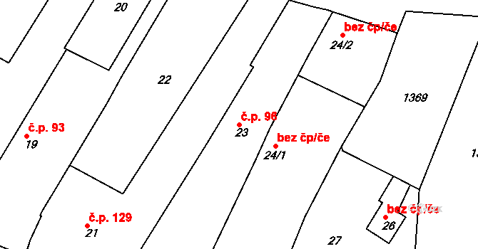 Konice 96, Znojmo na parcele st. 23 v KÚ Konice u Znojma, Katastrální mapa