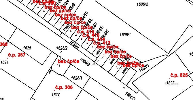 Jedovnice 120604281 na parcele st. 1684/4 v KÚ Jedovnice, Katastrální mapa