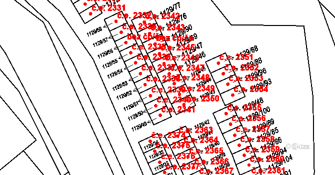 Jihlava 2348 na parcele st. 1129/45 v KÚ Jihlava, Katastrální mapa