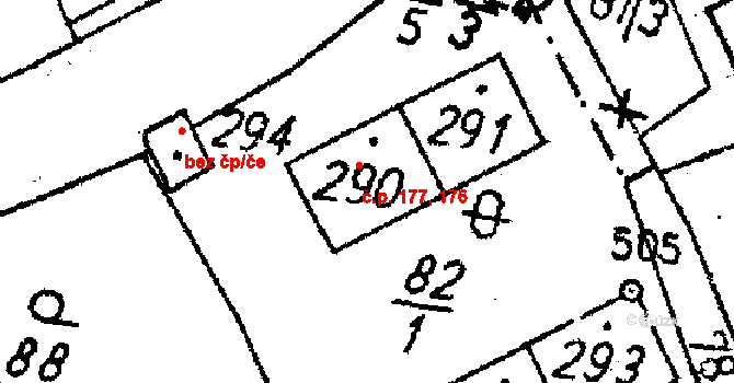 Markvartice 176,177, Jablonné v Podještědí na parcele st. 290 v KÚ Markvartice v Podještědí, Katastrální mapa