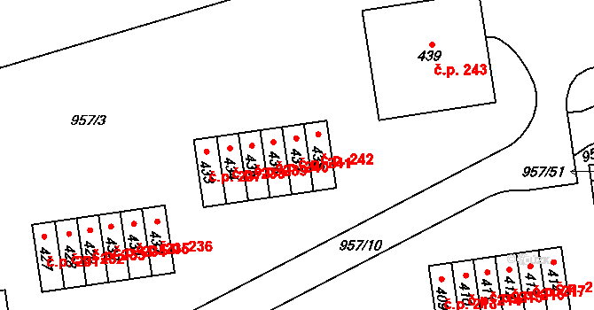 Chvalšiny 241 na parcele st. 437 v KÚ Chvalšiny, Katastrální mapa