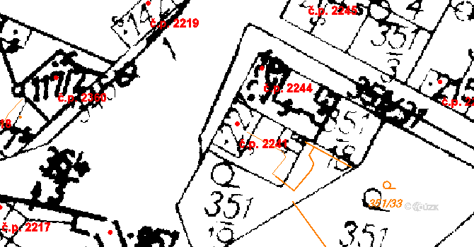 Podlusky 2241, Roudnice nad Labem na parcele st. 227 v KÚ Podlusky, Katastrální mapa