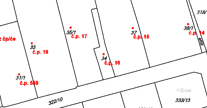 Litol 16, Lysá nad Labem na parcele st. 34 v KÚ Litol, Katastrální mapa