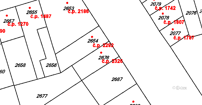 Královo Pole 2326, Brno na parcele st. 2676 v KÚ Královo Pole, Katastrální mapa