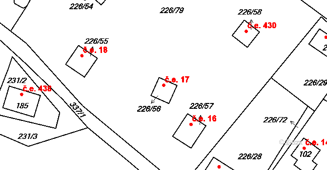 Butov 17, Stříbro na parcele st. 226/56 v KÚ Butov, Katastrální mapa
