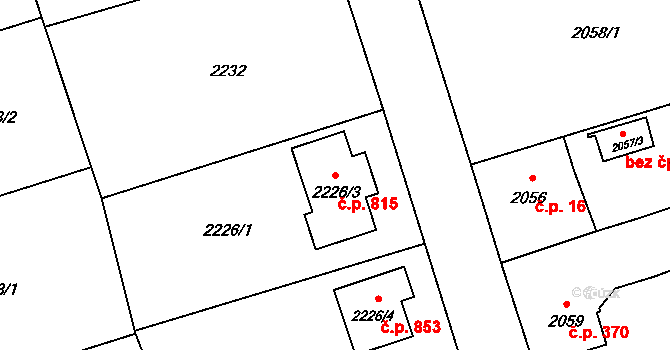 Skřečoň 815, Bohumín na parcele st. 2226/3 v KÚ Skřečoň, Katastrální mapa