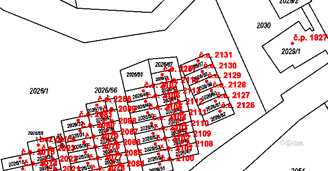 Český Těšín 2114 na parcele st. 2026/41 v KÚ Český Těšín, Katastrální mapa