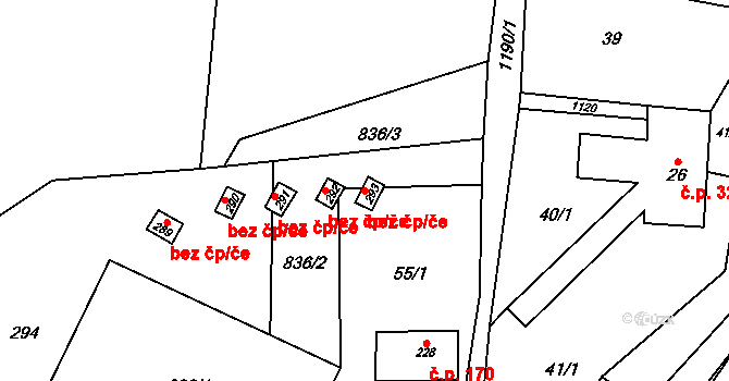 Orličky 39411281 na parcele st. 293 v KÚ Orličky, Katastrální mapa
