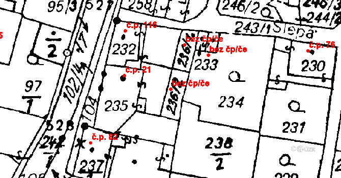 Heřmanova Huť 39631281 na parcele st. 236/2 v KÚ Dolní Sekyřany, Katastrální mapa