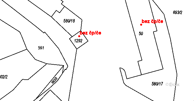 Kamenice 39868281 na parcele st. 1292 v KÚ Těptín, Katastrální mapa