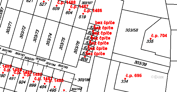 Hradec Králové 40272281 na parcele st. 622 v KÚ Kluky, Katastrální mapa