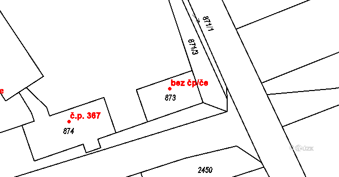 Grygov 40831281 na parcele st. 873 v KÚ Grygov, Katastrální mapa