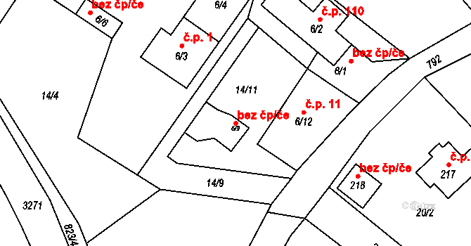 Vamberk 42905281 na parcele st. 6/9 v KÚ Merklovice, Katastrální mapa