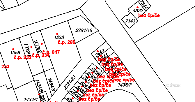 Chrudim 43709281 na parcele st. 2643 v KÚ Chrudim, Katastrální mapa