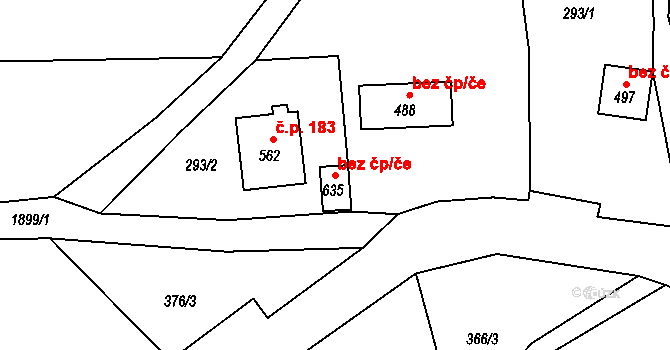 Lučany nad Nisou 44227281 na parcele st. 635 v KÚ Horní Maxov, Katastrální mapa