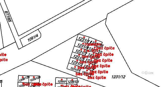 Sokolov 901 na parcele st. 1231/9 v KÚ Sokolov, Katastrální mapa