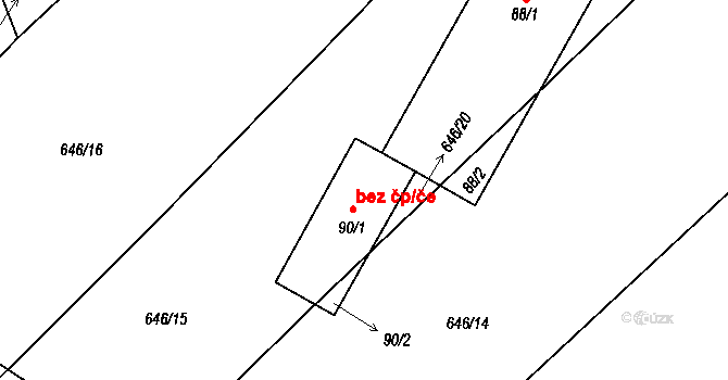 Čachotín 44525281 na parcele st. 90/1 v KÚ Čachotín, Katastrální mapa