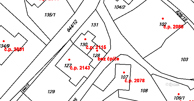 Rožnov pod Radhoštěm 45694281 na parcele st. 128 v KÚ Hážovice, Katastrální mapa