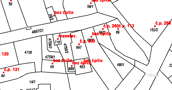 Bochov 45781281 na parcele st. 68/1 v KÚ Bochov, Katastrální mapa