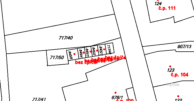 Broumov 46426281 na parcele st. 845/2 v KÚ Broumov, Katastrální mapa