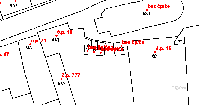 Bohuňovice 48211281 na parcele st. 317 v KÚ Bohuňovice, Katastrální mapa