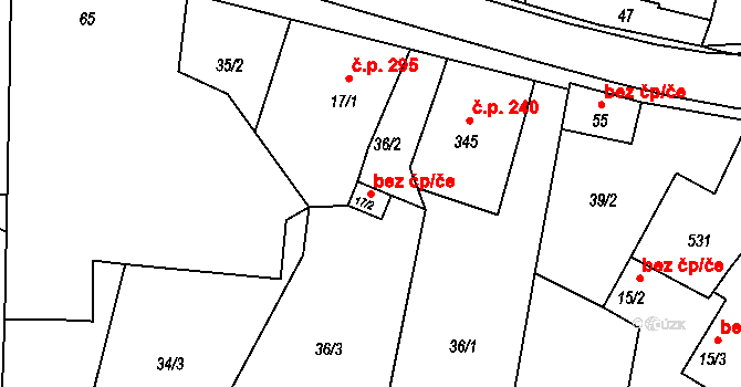 Chotoviny 48434281 na parcele st. 17/2 v KÚ Chotoviny, Katastrální mapa