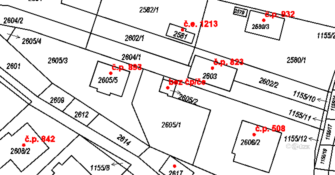 Brno 48593281 na parcele st. 2605/2 v KÚ Jundrov, Katastrální mapa