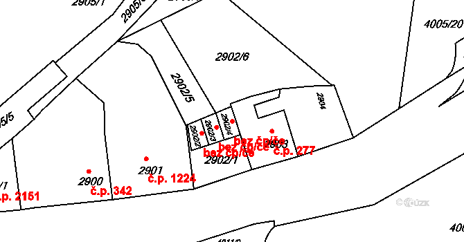 Litoměřice 48871281 na parcele st. 2902/4 v KÚ Litoměřice, Katastrální mapa