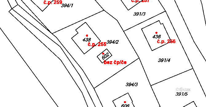 Liběchov 49348281 na parcele st. 602 v KÚ Liběchov, Katastrální mapa