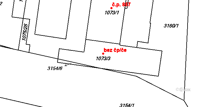 Horní Suchá 50374281 na parcele st. 1073/3 v KÚ Horní Suchá, Katastrální mapa