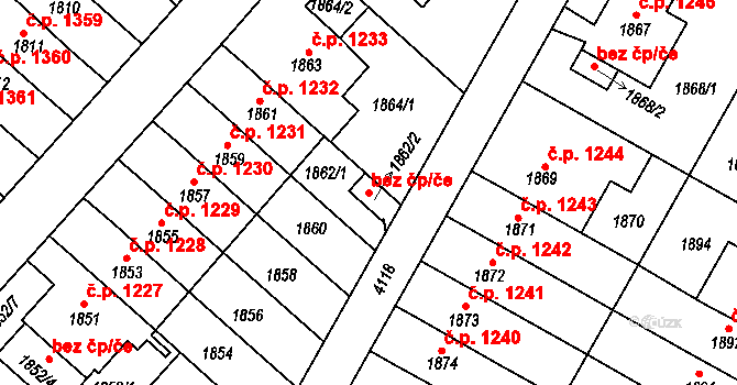 Praha 50441281 na parcele st. 1862/2 v KÚ Dejvice, Katastrální mapa