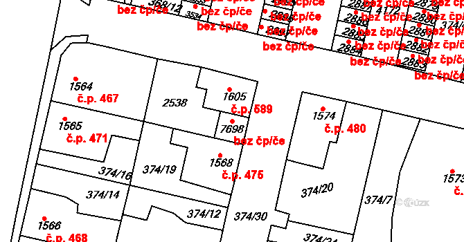 Havlíčkův Brod 77626281 na parcele st. 7698 v KÚ Havlíčkův Brod, Katastrální mapa